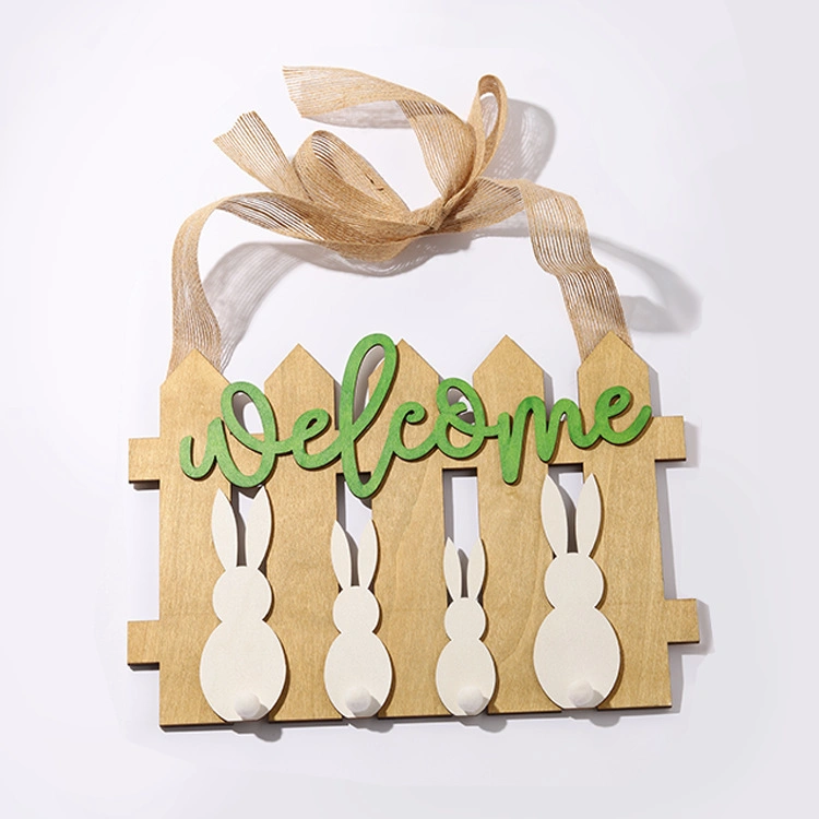 Easter Wood Wooden Craft Decorative Garden Yard Board Hanging Decoration Bunny Letters Decoration